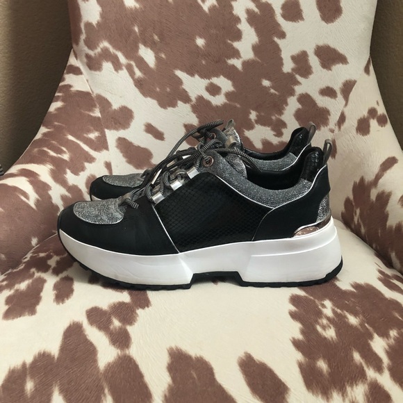 michael michael kors cosmo metallic and glitter trainer
